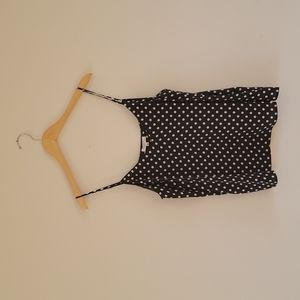Equipment brand polka dot silk tank top